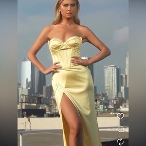 NWT Ladivine Yellow Corset Dress